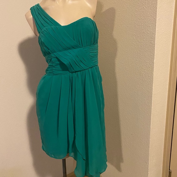 H&M One Shoulder Green Dress Size 6 - Picture 2 of 9